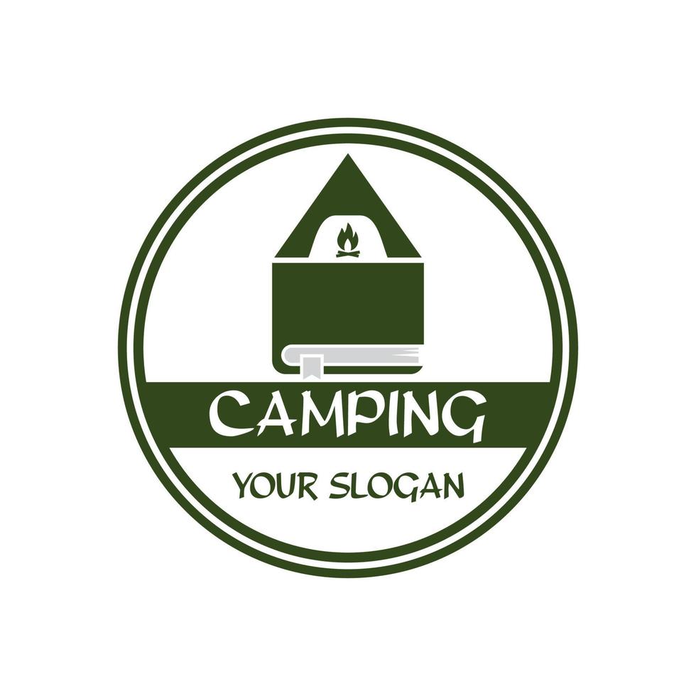 camping logotyp, äventyr logotyp vektor