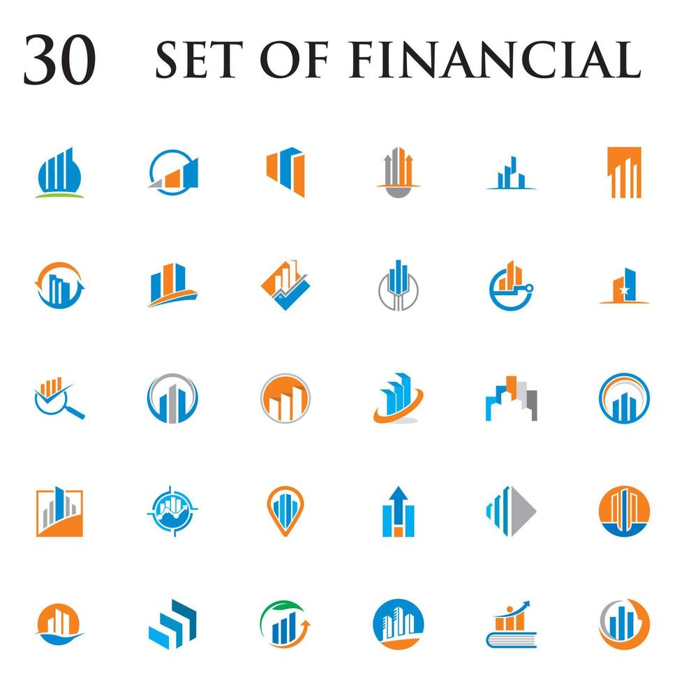 uppsättning diagram vektor, uppsättning finans logotyp vektor