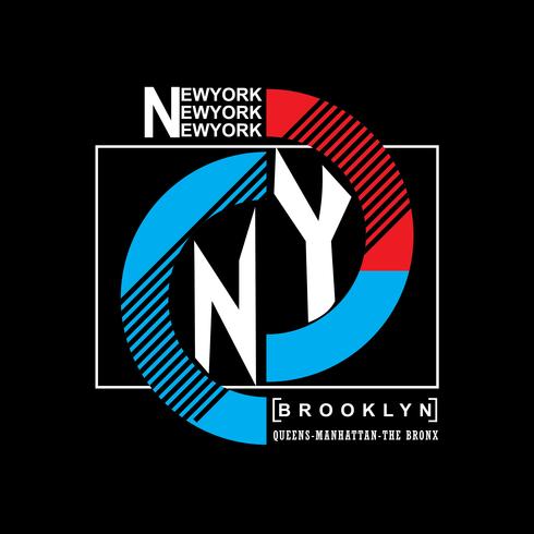 Brooklyn remix typografi, t-shirt grafik, vektorer