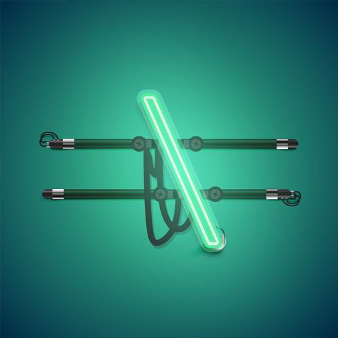 Realistischer glühender grüner Neoncharcter, Vektorillustration vektor