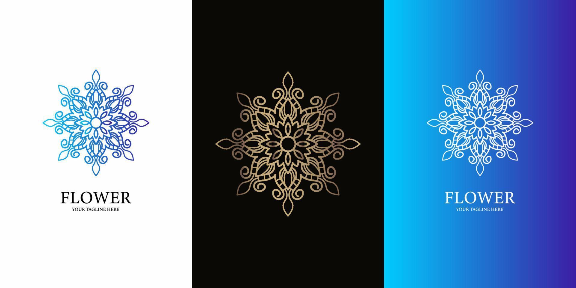 blumen-, ornament- oder mandala-logo-vorlagendesign. vektor