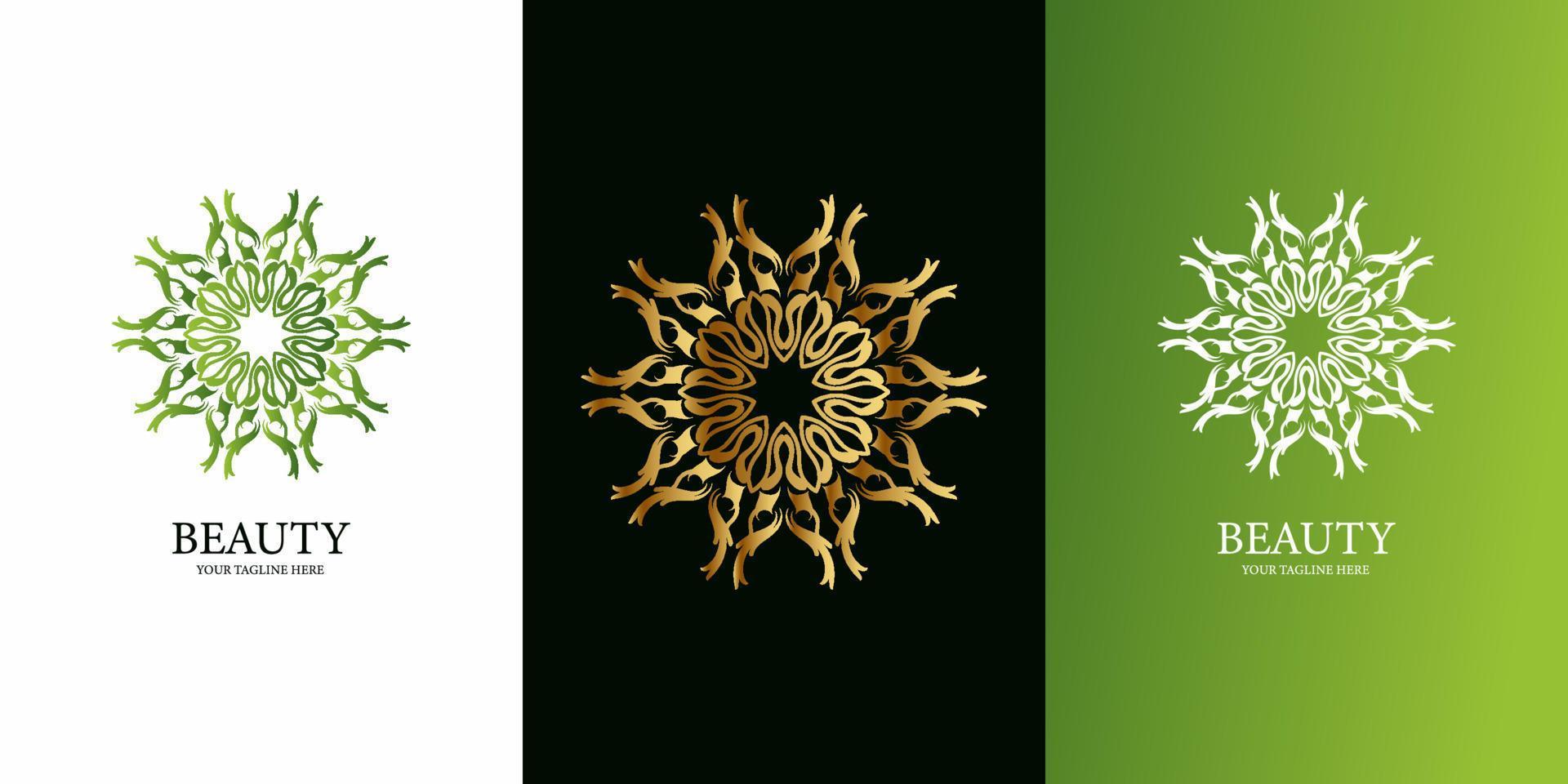 blomma, prydnad eller mandala logotyp malldesign. ent logotyp malldesign. vektor