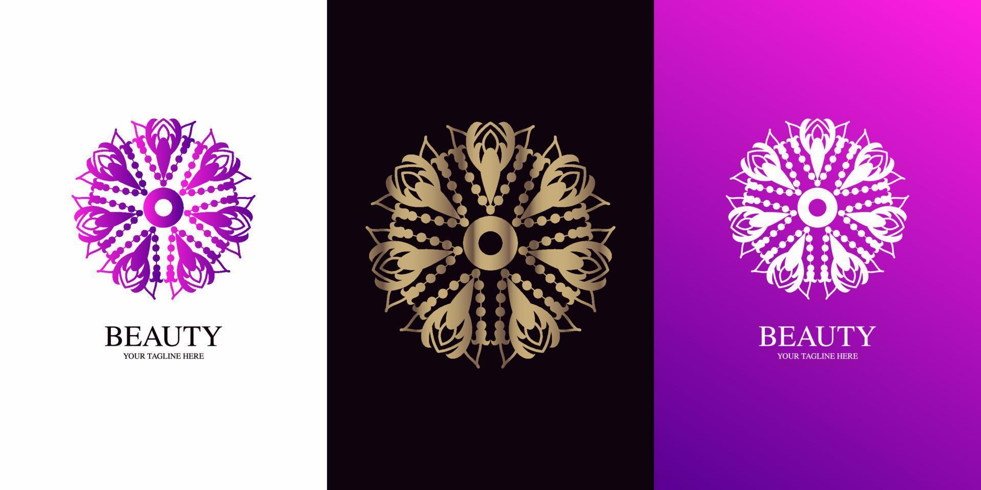 blomma eller prydnad logotyp malldesign. vektor