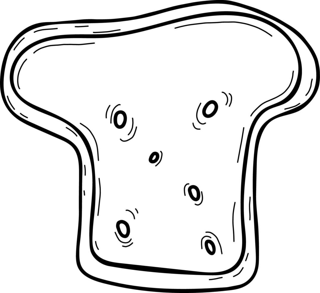 bageri och bageriprodukt. rostat bröd. vektor illustration. linjär, handritad, doodle