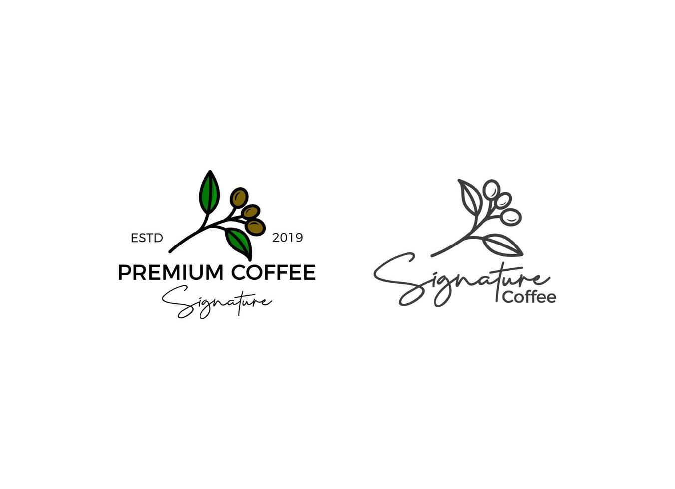 premium kaffe logotyp. vintage kaffe logotyp för café och restaurang. vektor