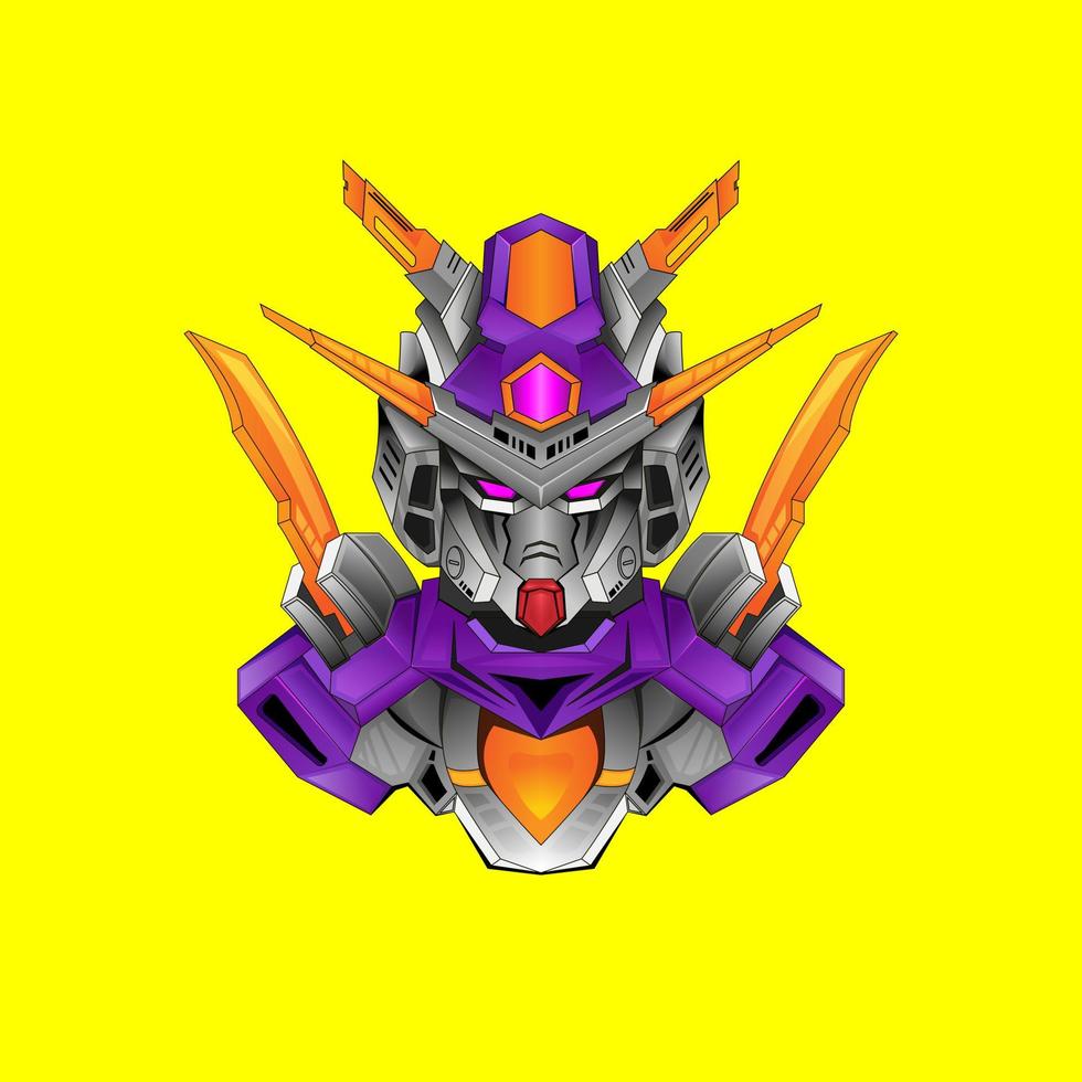 gundam robot maskot logotyp vektor logotyp vektor