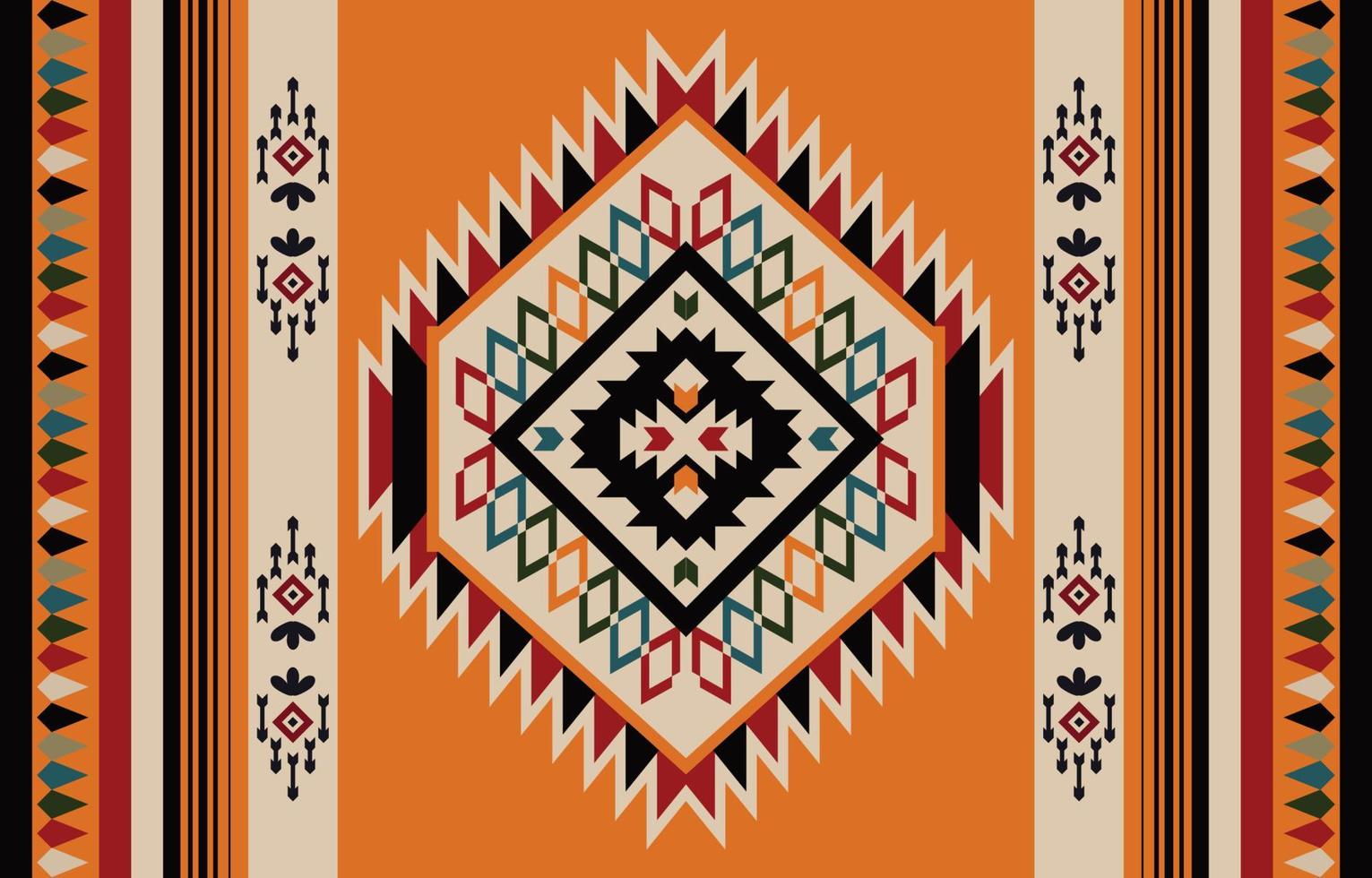 etnisk abstrakt apelsin. sömlösa mönster i tribal, folklig broderi och mexikansk stil. Aztekisk geometrisk konst prydnadstryck.design för matta, tapeter, kläder, omslag, tyg, omslag, textil vektor