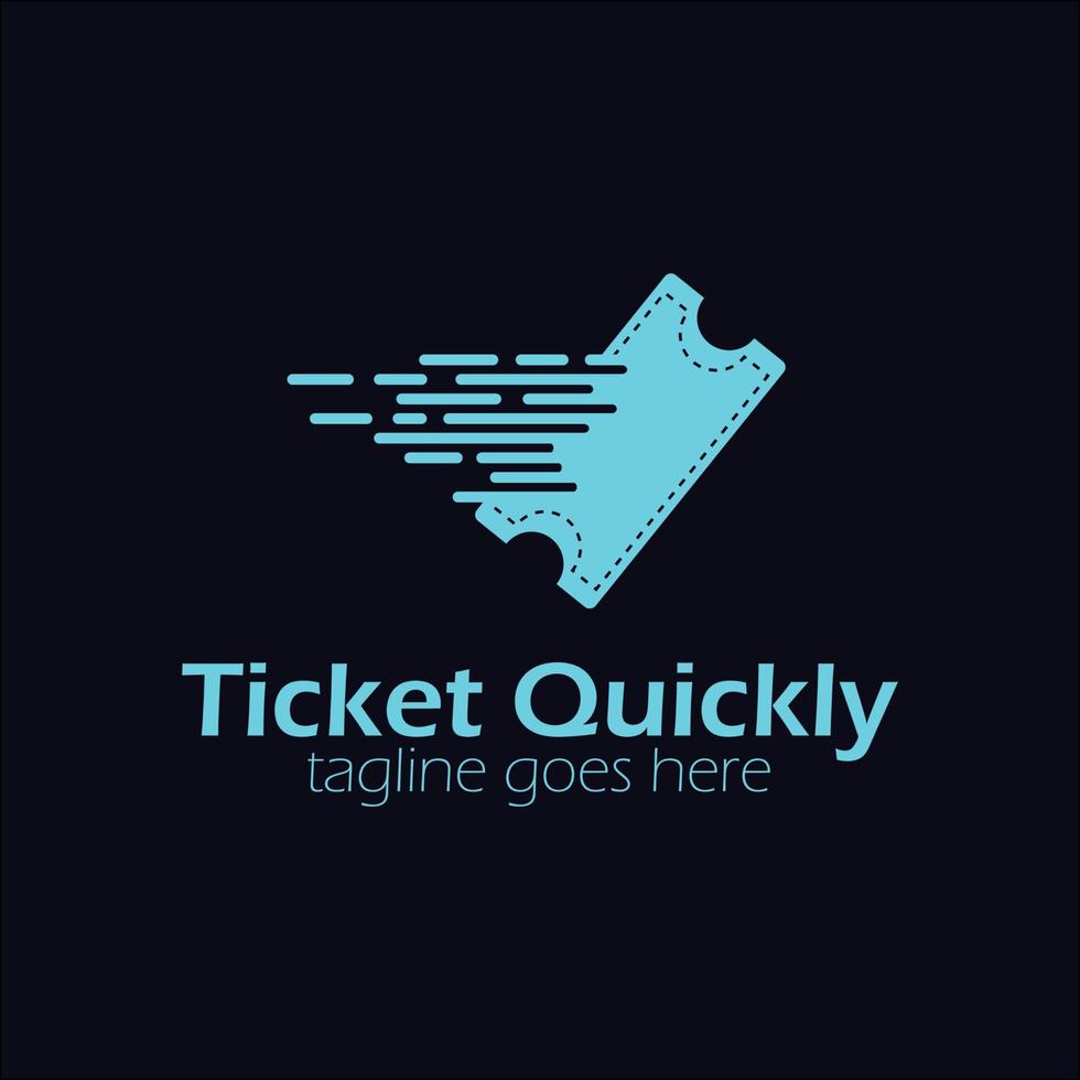 Ticket schnell Logo-Design-Vorlage einfach und einzigartig. perfekt für Business, Handy, App-Symbol usw. vektor