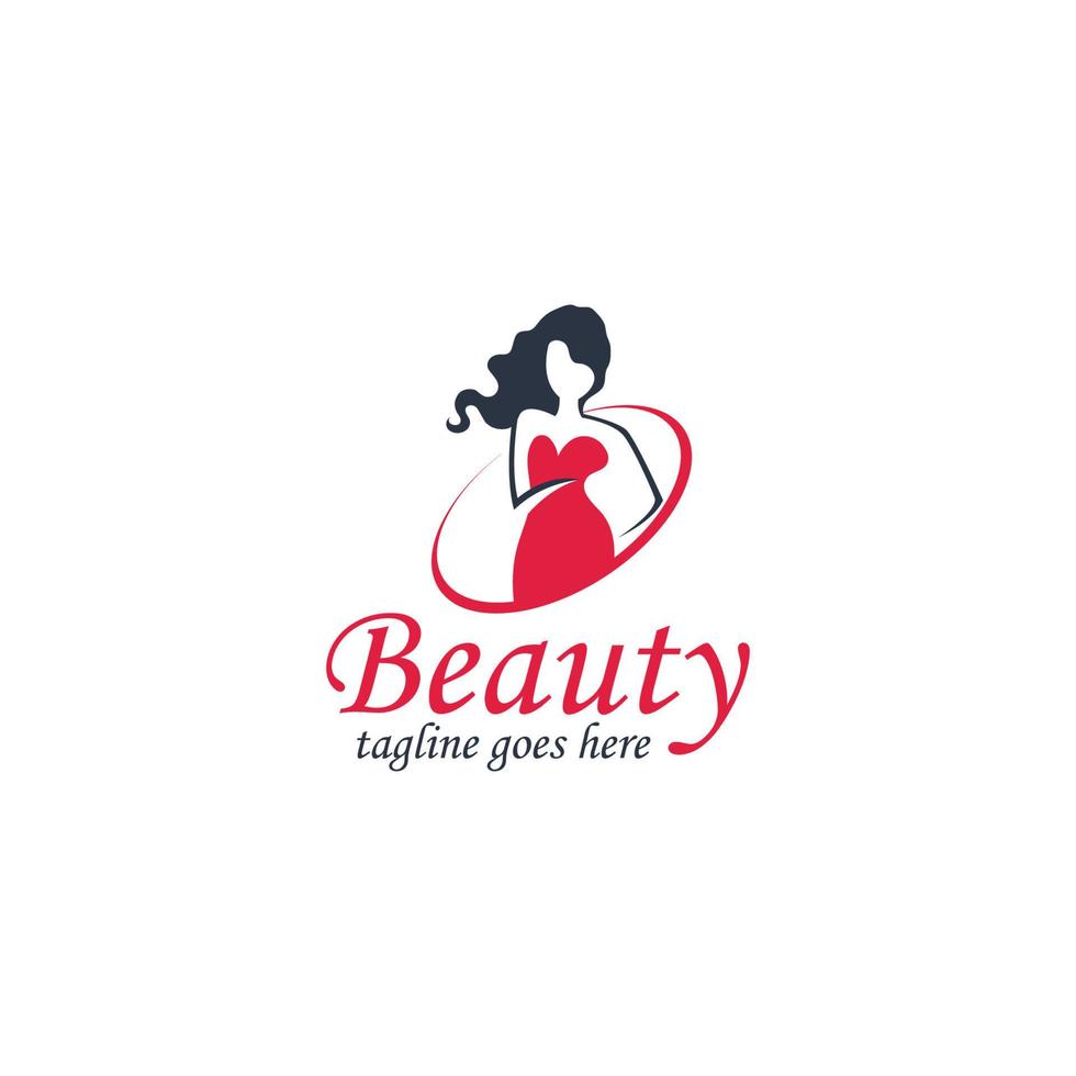 Beauty-Logo-Design-Vorlage mit Körperfrau vektor