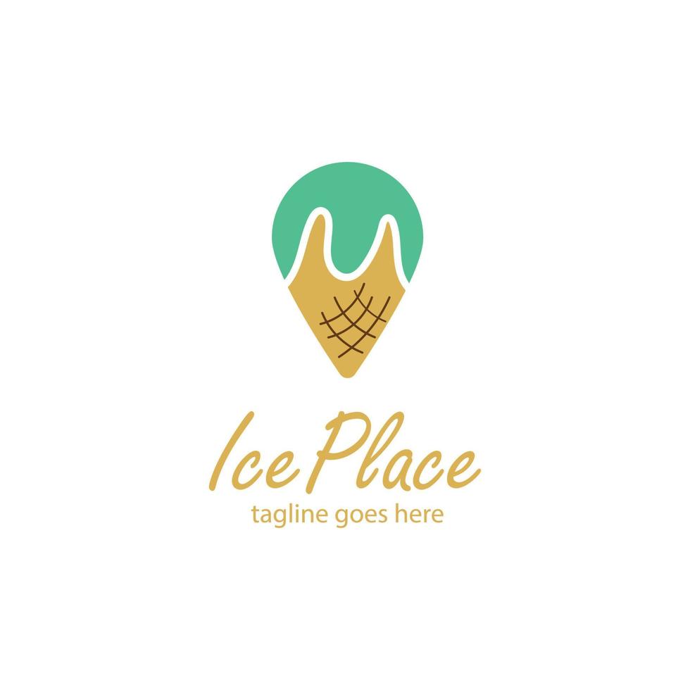 Eis platzierte Logo-Design-Vorlage einfach und einzigartig vektor