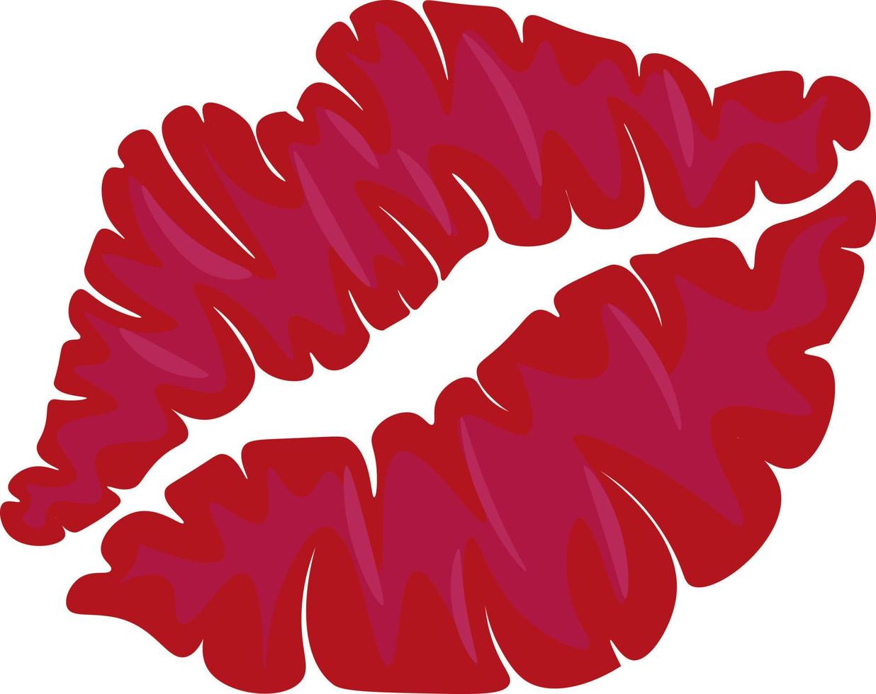ein Kuss, Lippenabdrücke zum Küssen vektor
