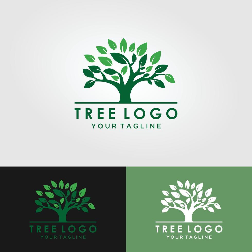 Wurzel der Baumlogoillustration. Vektor-Silhouette eines Baumes, abstraktes lebendiges Baum-Logo-Design, Wurzelvektor - Baum des Lebens-Logo-Design-Inspiration isoliert auf weißem Hintergrund. vektor