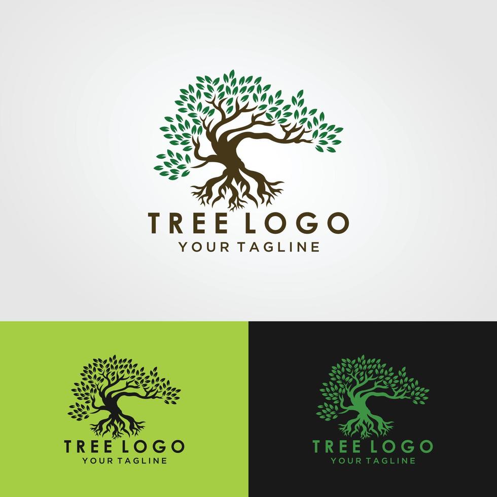 mobileroot av trädets logotypillustration. vektor siluett av ett träd, abstrakt livlig träd logotyp design, rot vektor - livets träd logotyp design inspiration isolerad på vit bakgrund.
