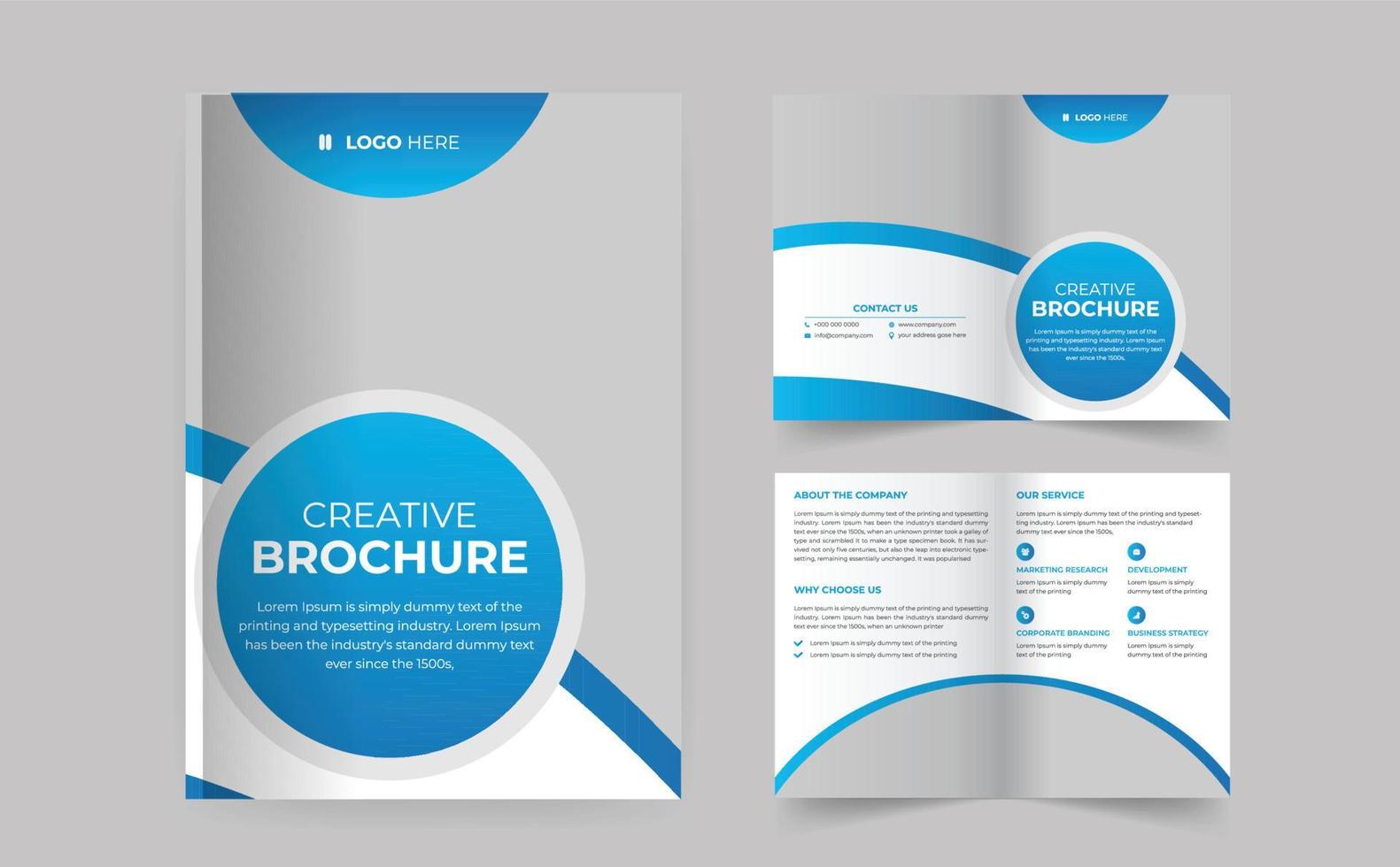 modern kreativ företagsaffär 4pg bifold broschyr designmall vektor