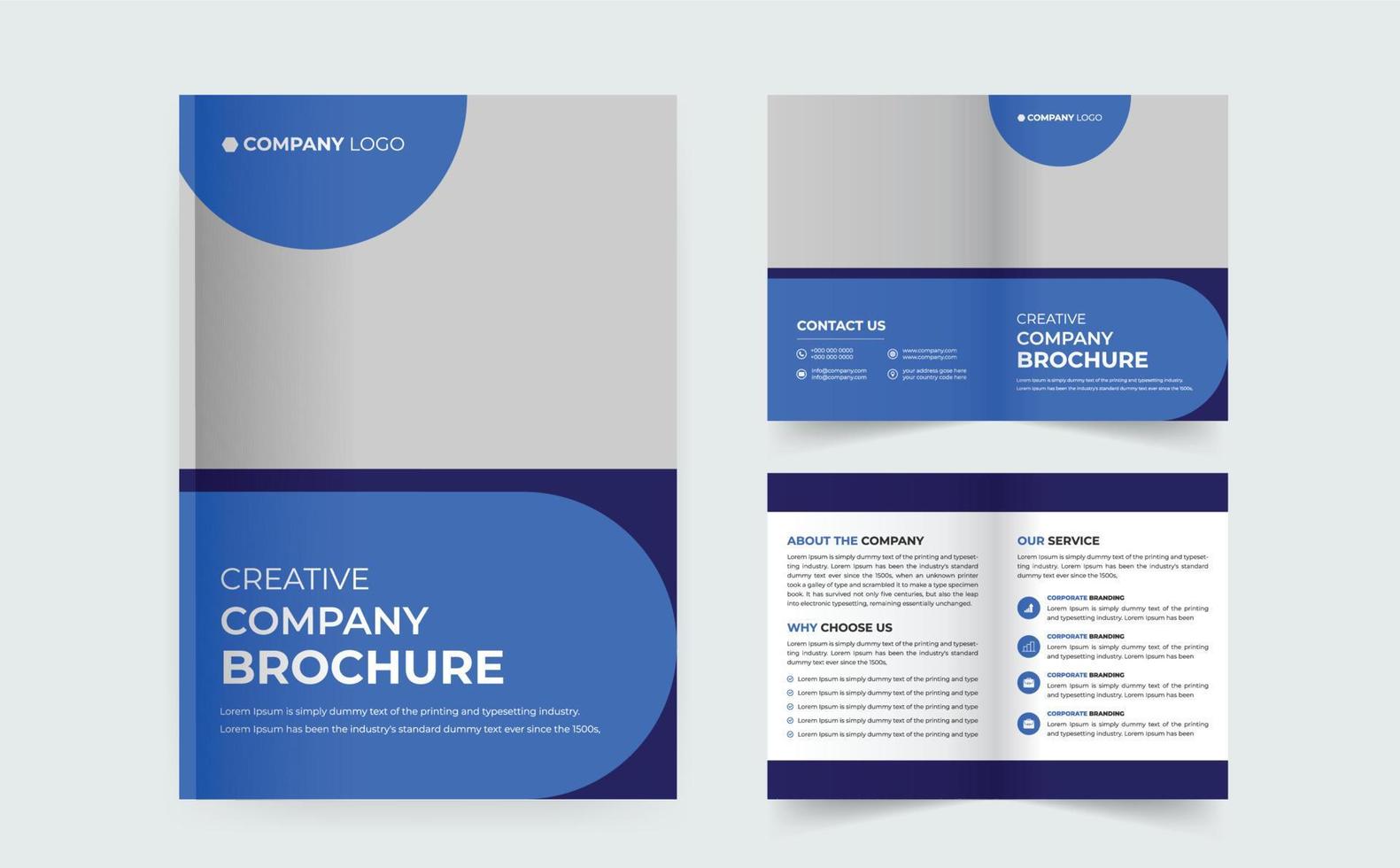 moderne kreative Corporate Business 4pg Bifold-Broschüren-Design-Vorlage vektor