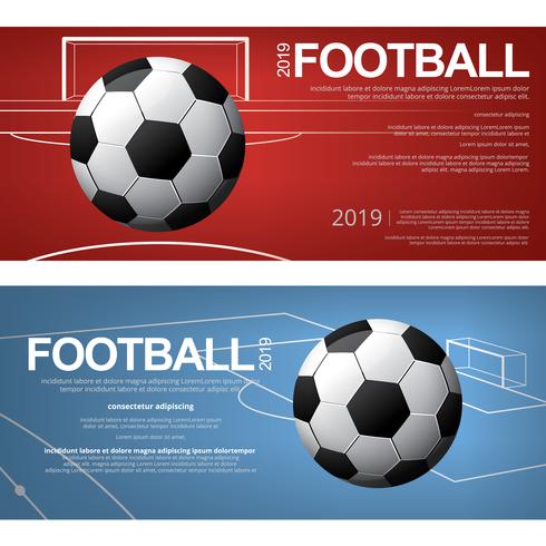 2 Banner Fotboll Fotboll Poster Vektor Illustration