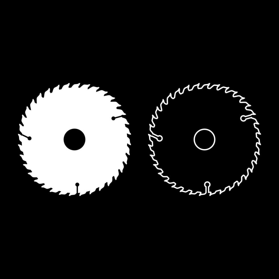 cirkulär disk Ikonuppsättning vit färg illustration platt stil enkel bild vektor