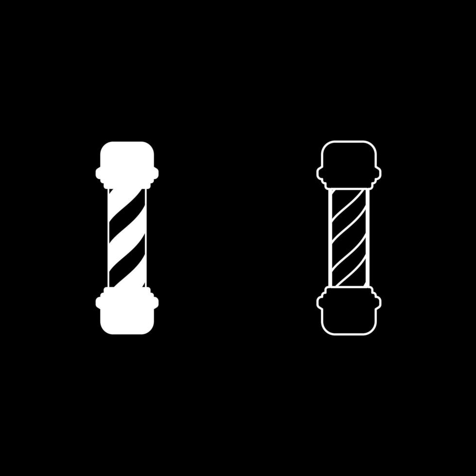 Barber Shop Pole Icon Set Farbe weiß Abbildung Flat Style simple Image vektor