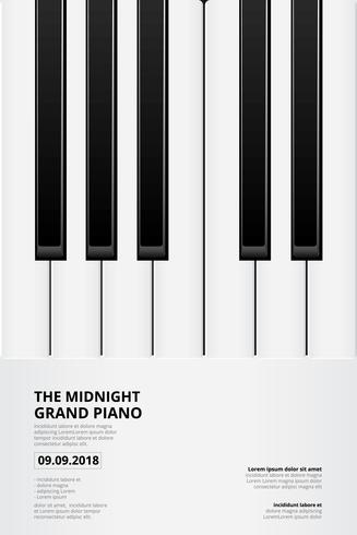 Musik Grand Piano Poster Bakgrundsmall Vektor illustration