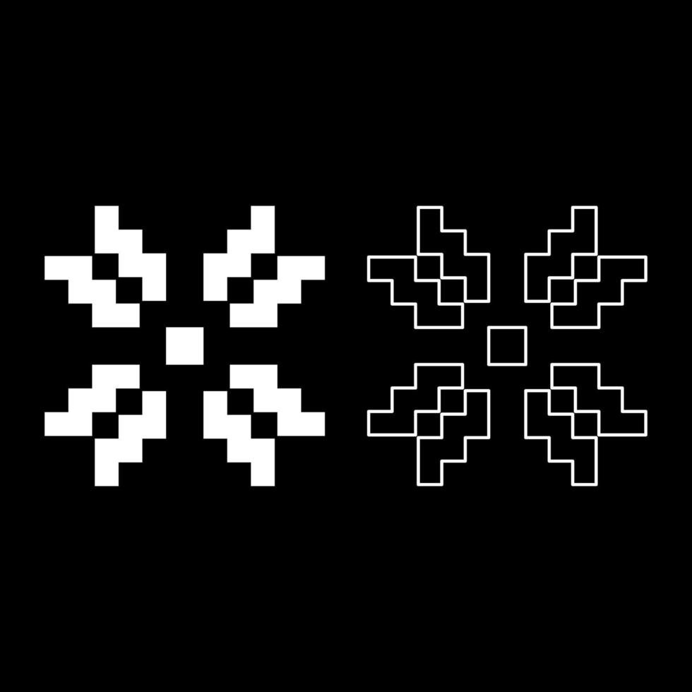 skandinaviska mönster ikonuppsättning vit färg illustration platt stil enkel bild vektor