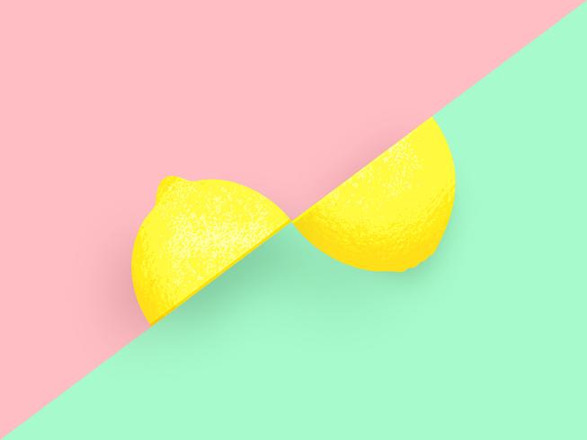 Två halvor citron sommar bakgrund vektor