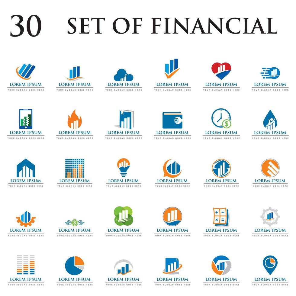 satz von diagrammvektor, satz von finanzlogo vektor