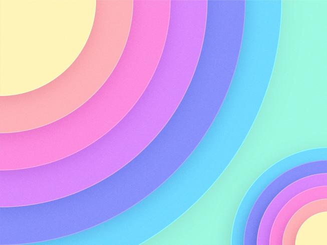 Pastellpapier Art Layered Circles Background vektor