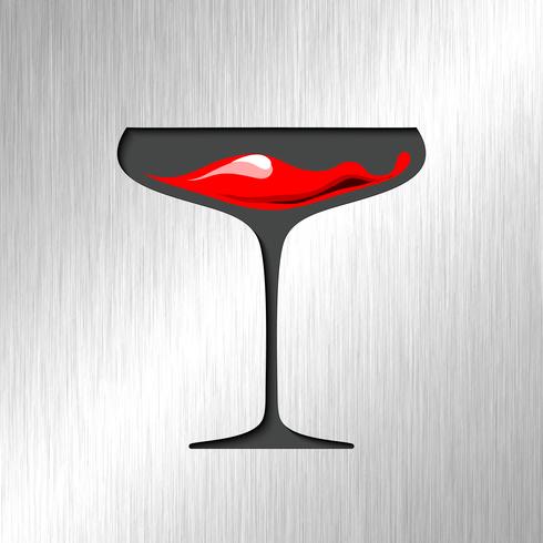 Rotes Blut im Glas mit Edelstahlhintergrund. vektor