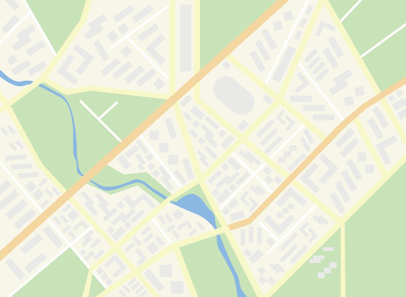 vektor karta över staden, bakgrund för animering, navigeringskarta