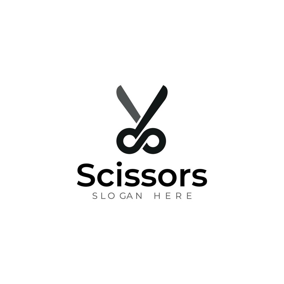 Schere-Logo-Design-Vorlage vektor