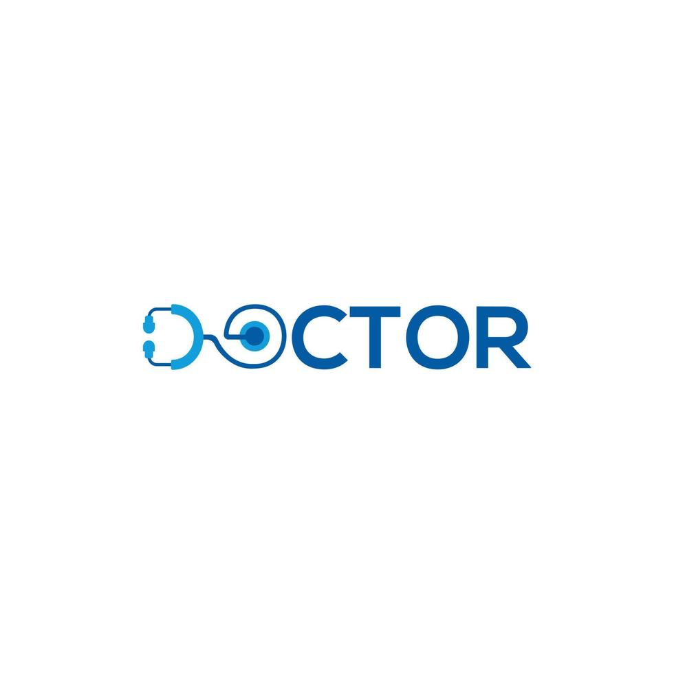 läkare ordmärke logotyp design vektor