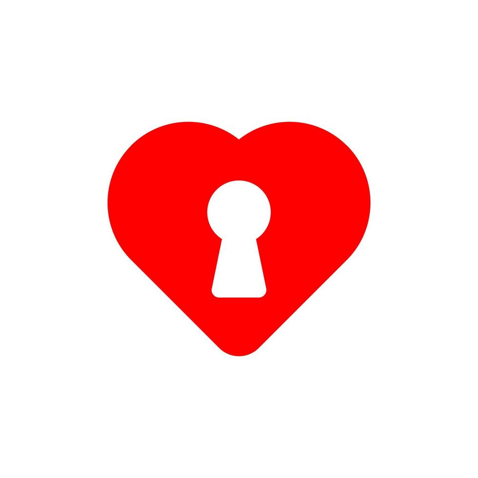 hjärtformat hänglås rött i låst och olåst isolerad på vitt, rött hänglås hjärta för kärlek romantisk känsla. logotyp illustration. vektorgrafik. eps 10 vektor