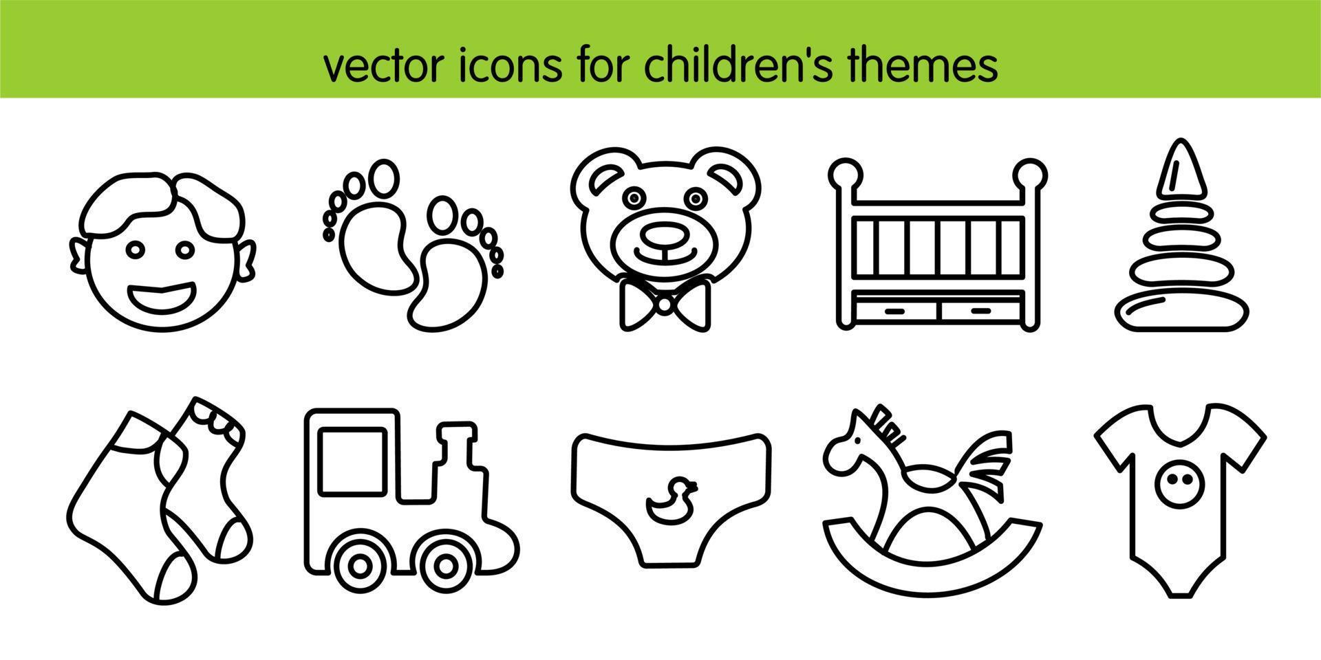 vektor ikoner för barns teman