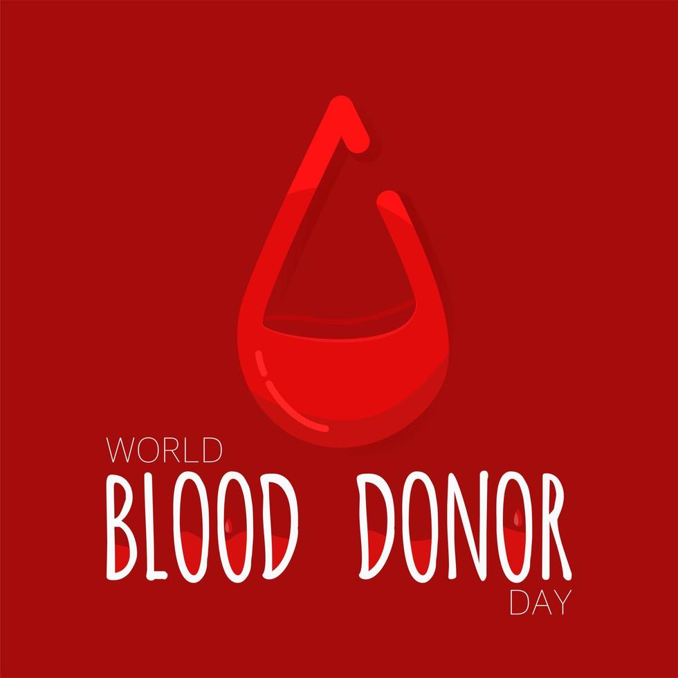 Weltblutspendetag. ein Tropfen Blut auf einem kastanienbraunen Hintergrund. Medizin, Behandlung, Ärzte. vektor