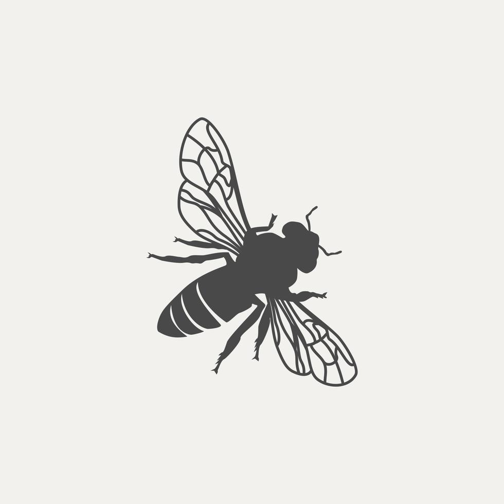 einzigartiger honigbienenfliegenvektor vektor