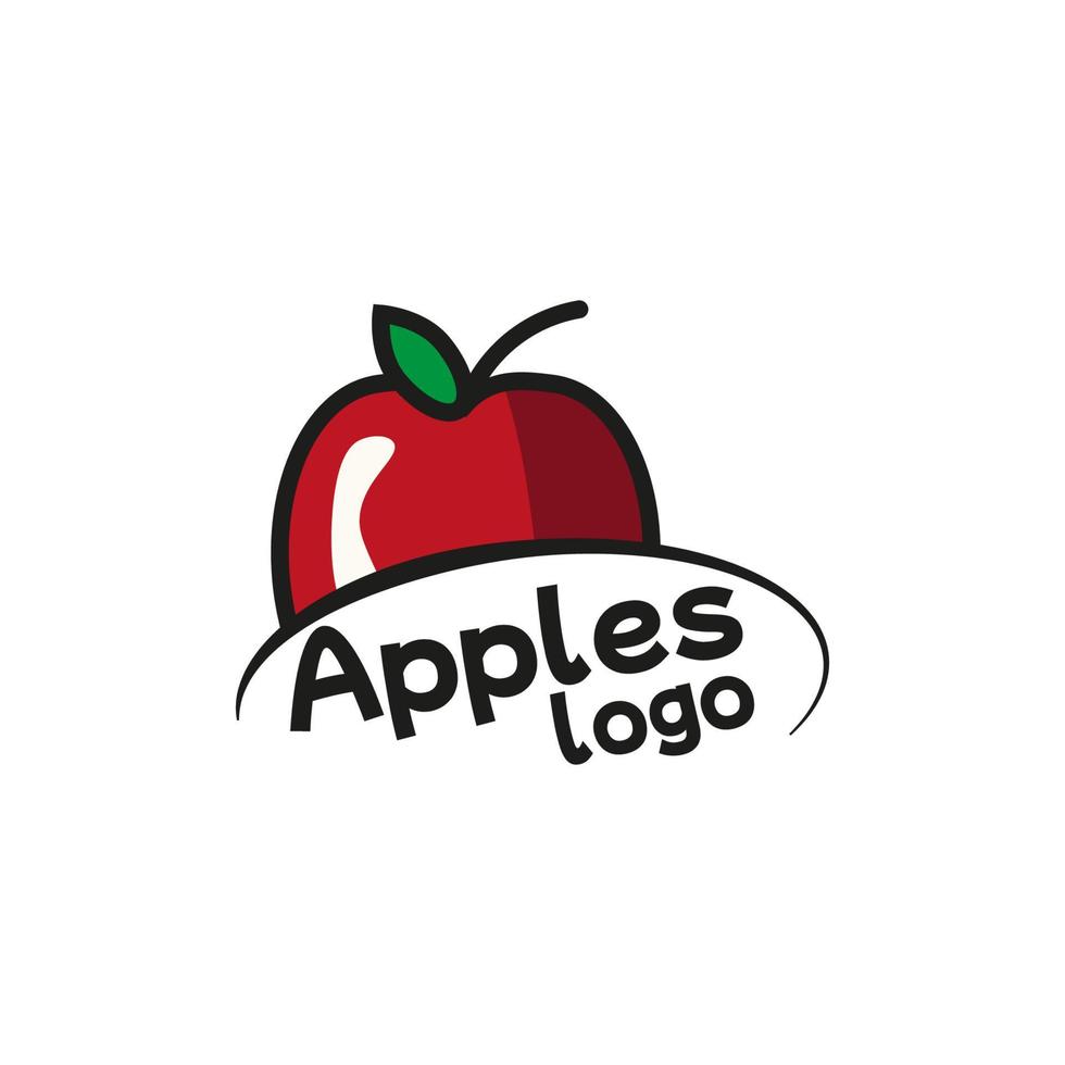äpplen logotyp vektor illustration frukt mall