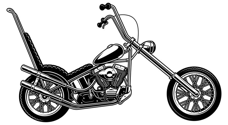 Klassisk amerikansk motorcykel på vit bakgrund vektor