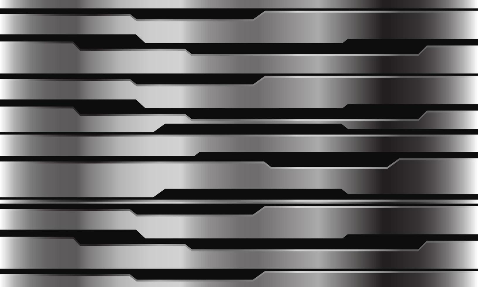 abstrakte silberne schwarze Linie Cyber-Muster geometrisches Design moderner futuristischer Technologie-Hintergrundvektor vektor