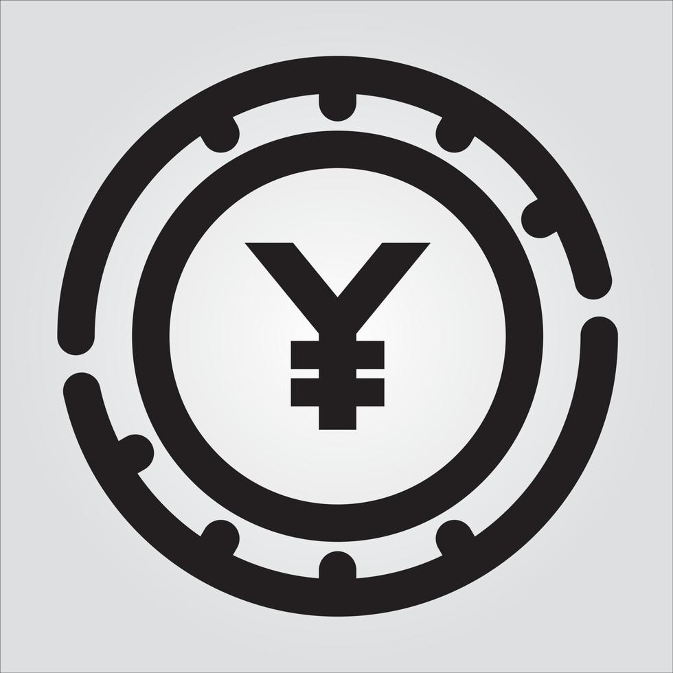 isolierte umrissene Yen-Währung transparente skalierbare Vektorgrafik-Symbol pro Vektor