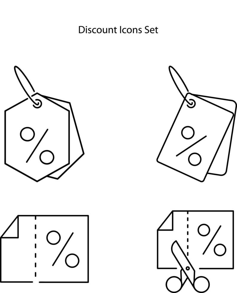 rabatt ikoner som isolerad på vit bakgrund. rabattikon trendig och modern rabattsymbol för logotyp, webb, app, ui. rabatt ikon enkelt tecken. vektor
