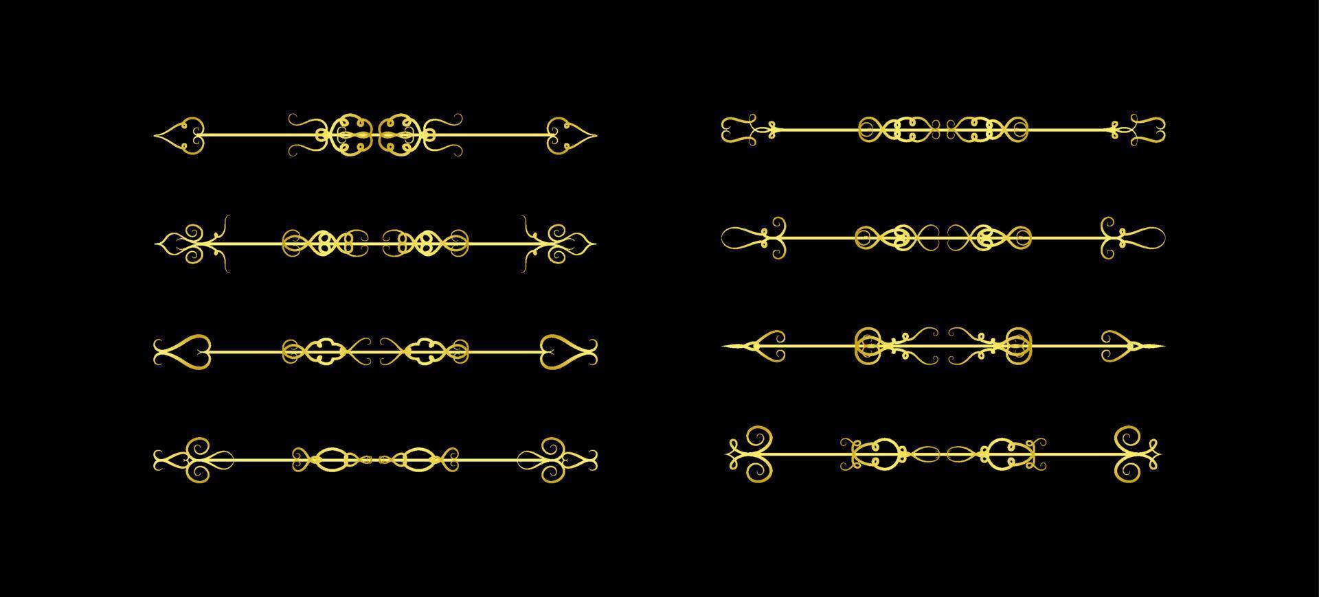 Goldgrenzen-Elemente-Set-Sammlung, Ornament-Vektor vektor