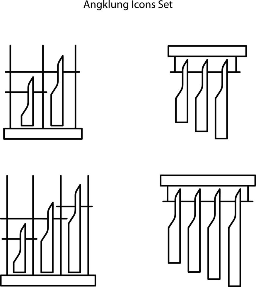 Logo oder Symbol der Angklung-Symbole gesetzt vektor