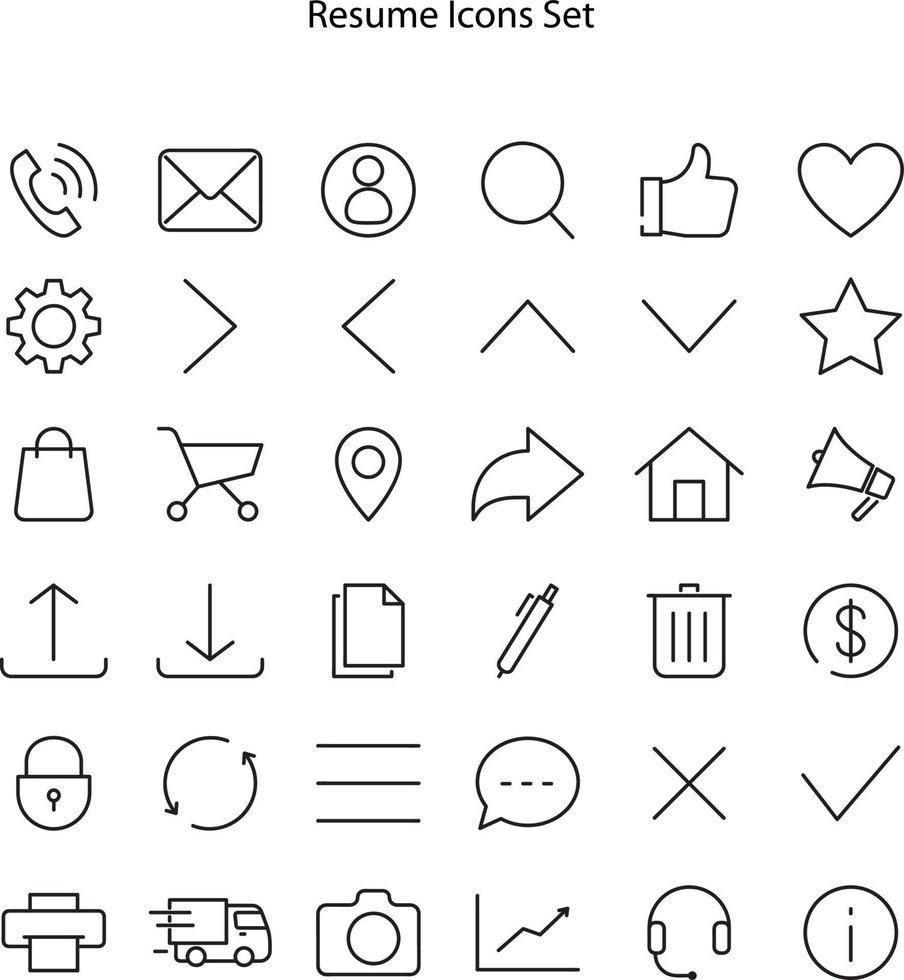 återuppta ikoner som isolerad på vit bakgrund. CV-ikon tunn linje kontur linjär CV-symbol för logotyp, webb, app, ui. återuppta ikonen enkelt tecken. återuppta ikon platt vektor