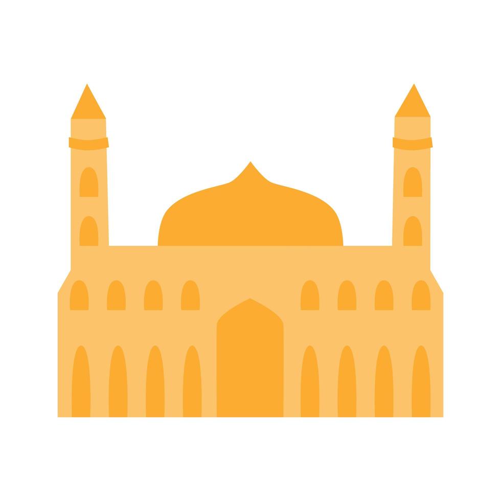 Moschee-Silhouette-Symbol. isoliert auf weißem Hintergrund. flache Abbildung. vektor