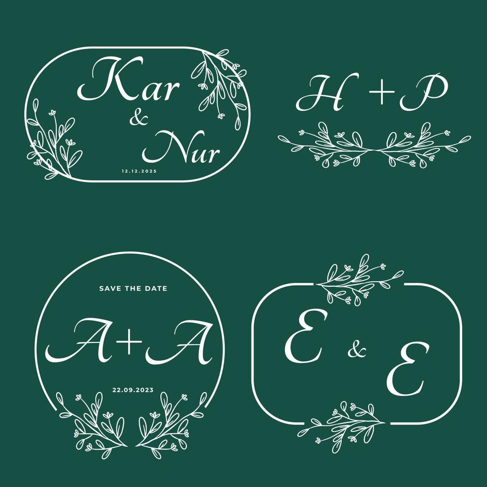 Hochzeitsmonogramm-Logo-Vorlage vektor