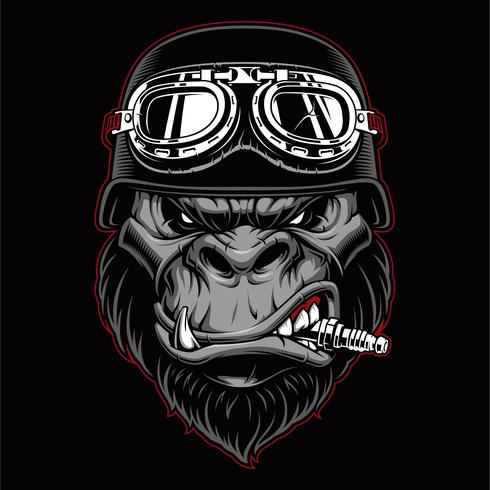 Gorilla Biker Maskottchen. vektor