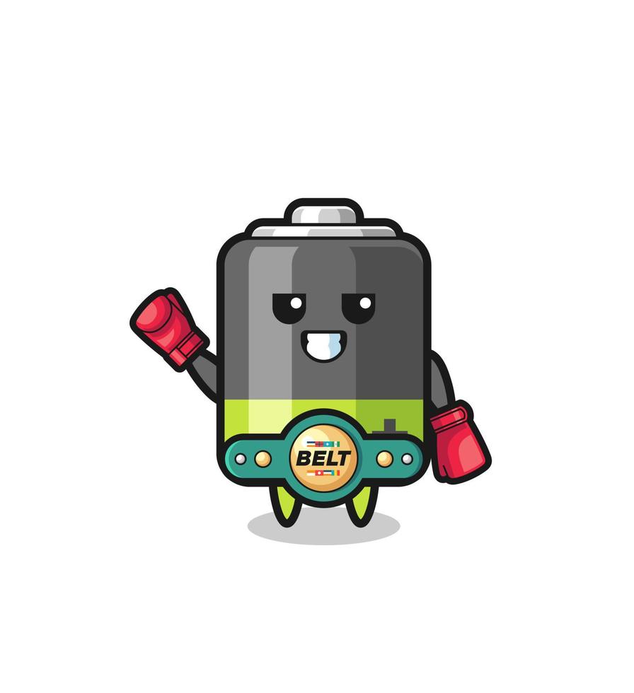 Batterie-Boxer-Maskottchen-Charakter vektor