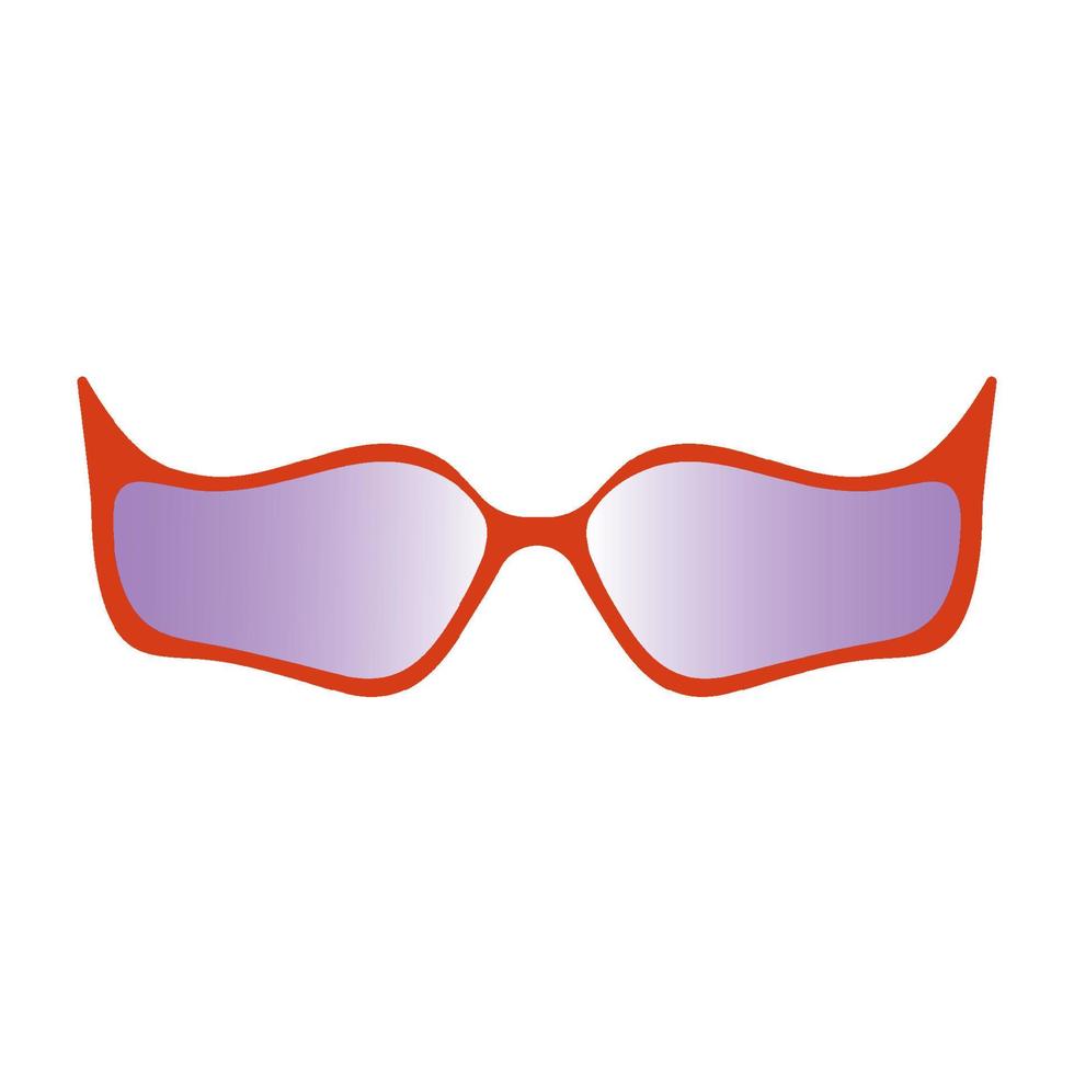 röda glasögon med ovanliga former och vassa horn på kanten med rökiga lila glasögon.fashionabla ljusa tillbehör för män och kvinnor .en stiliserad illustration.vektorillustration vektor