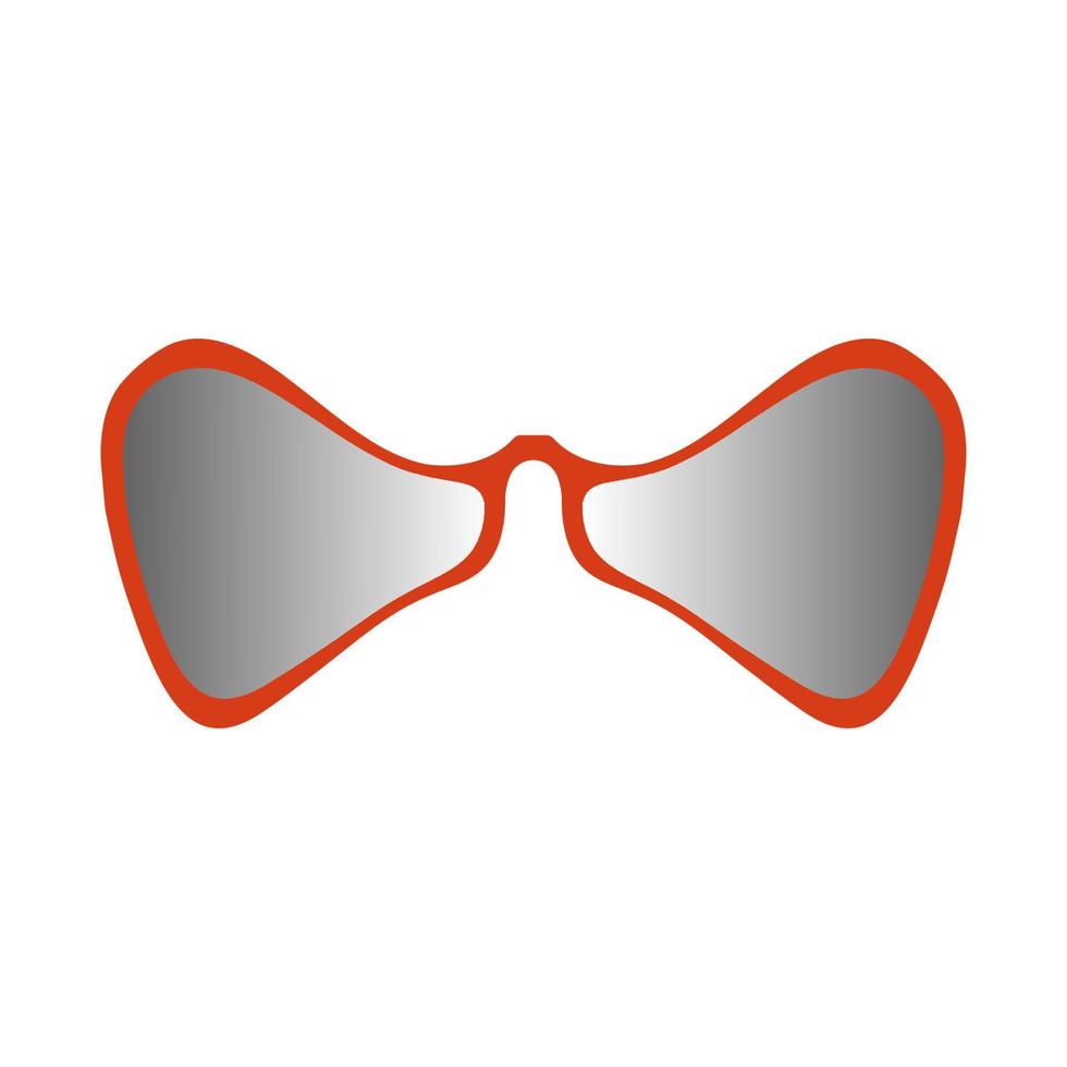 röda glasögon med ovanlig form med en böjd ram med rökiga grå glasögon.fashionabla ljusa tillbehör för män och kvinnor .en stiliserad illustration.vektorillustration vektor