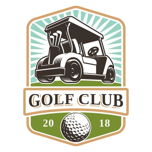 Golfvagn vektor logo
